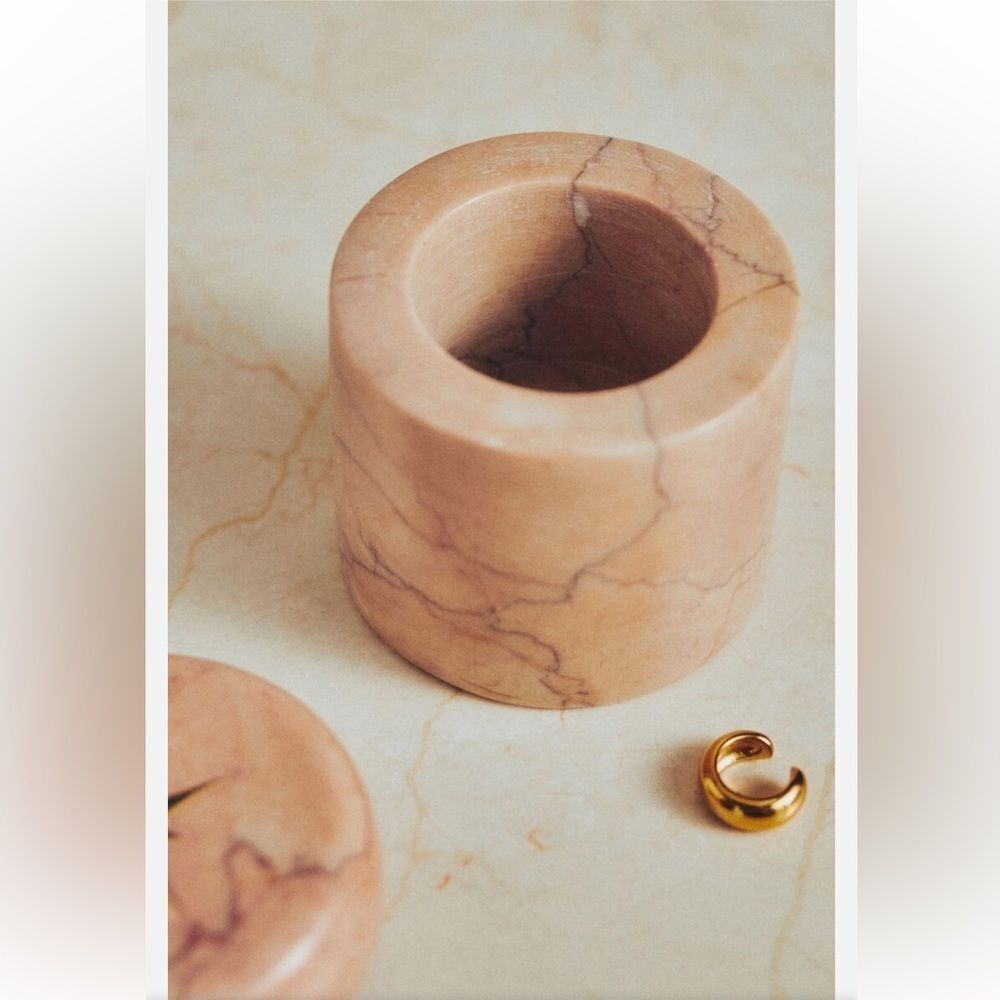 Catherine Martin Marble Trinket Box Starry Night Anthropologie Pink 2.5" NEW - Picture 3 of 6